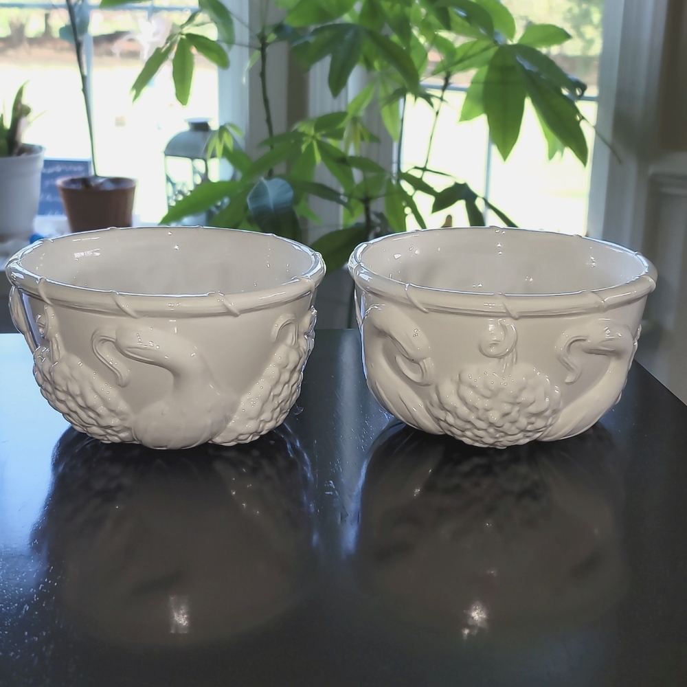 Cooks Club China Fruit/ Salad Small Bowls with Fall Harvest Detail